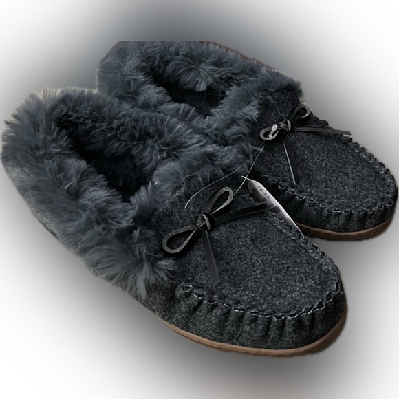 J. Crew Shoes - J. Crew Women’s Heathered Faux-Shearling Moccasin Slippers NWT